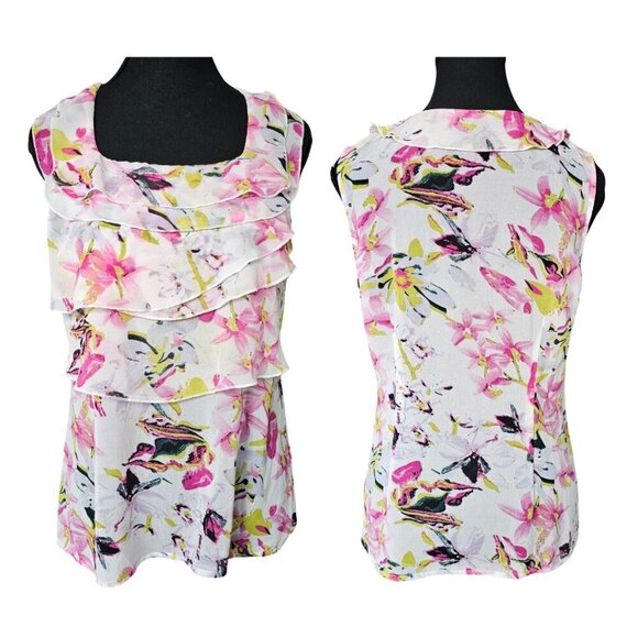 Women's Floral Sleeveless Pullover Top, Size M - Picture 1 of 14